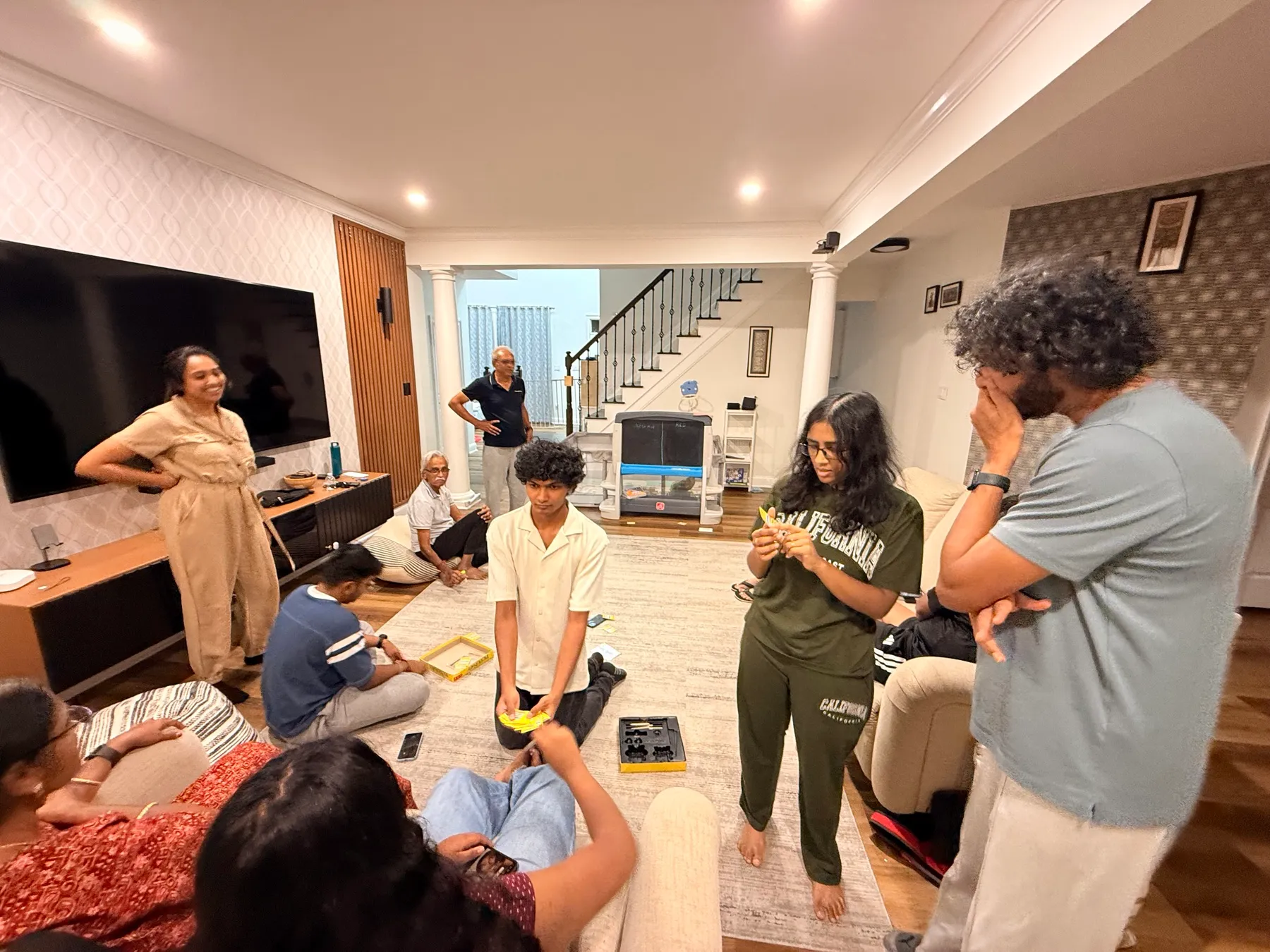 Pictionary after dinner, which is where the competitive spirit actually turned up.